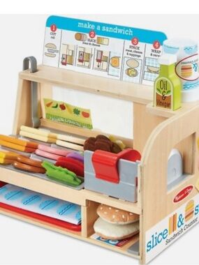 Melissa & Doug Wooden Slice & Stack Sandwich Set - Multicolor